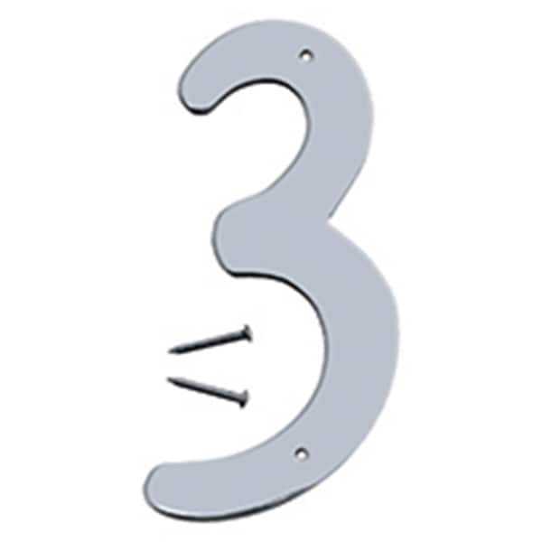 Hy-Ko 4 In Satin Nickel Finish Number 3, 10PK - A31203