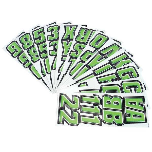 Hardline Products Number and Letter Combo Kit, Green/Black - GKIBLK500