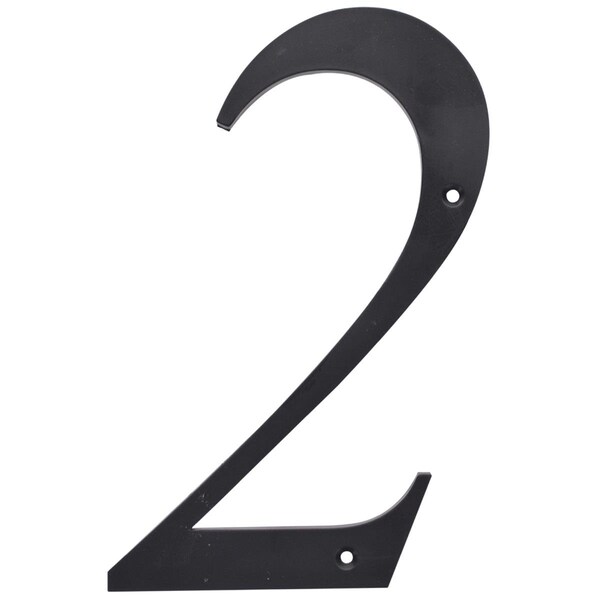 Ornatus Outdoors 6 in. Nail-On Black Plastic House Number - 2 - OR3518307
