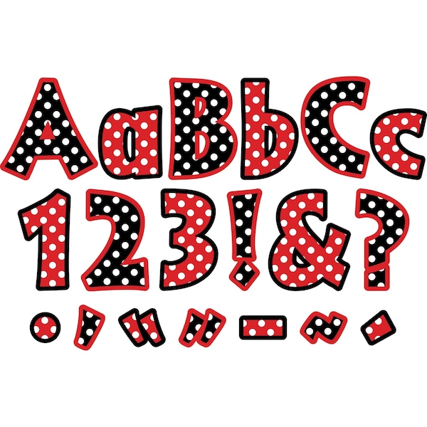 Barker Creek Dots 4" Letter Pop-Outs, 510/Set - 3627