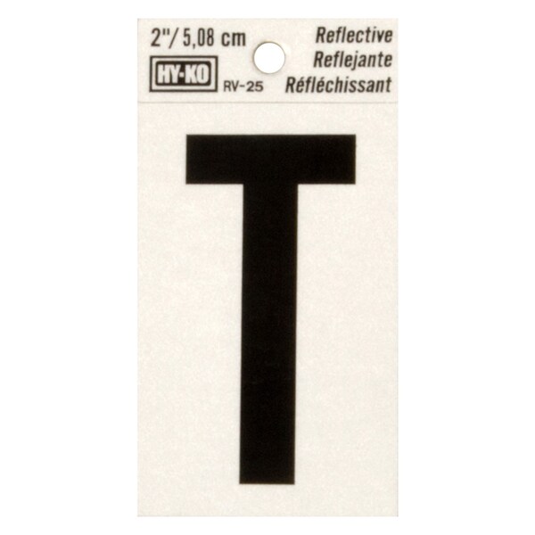 Hy-Ko 2In Reflective Letter T, 10PK - B00431