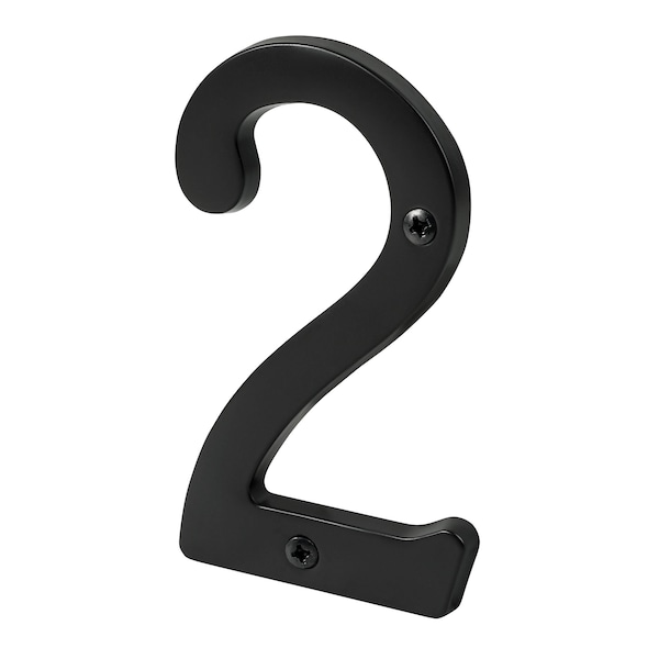 Pamex 4in Heavy Duty House Number # 2 Matte Black Finish - DD074S2BL