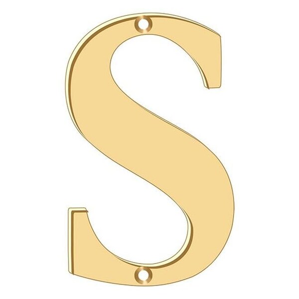 Deltana Residential Letter S Lifetime Brass 4" - RL4S-CR003