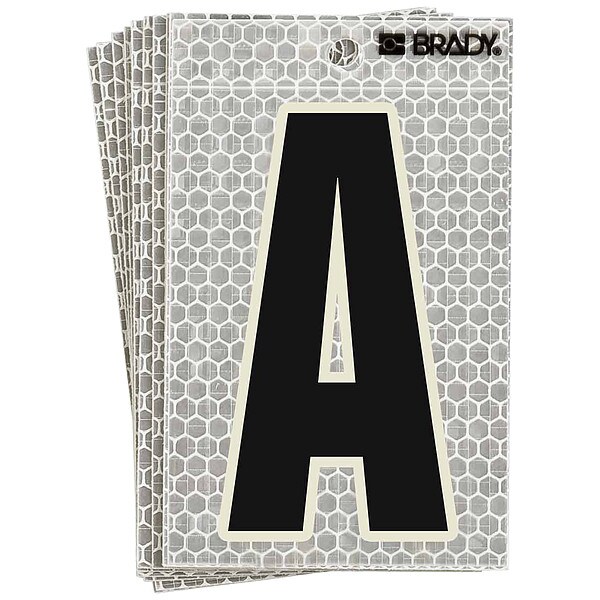 Brady Refl. Letter Label, A, Glow in Dark, PK10 - 3020-A
