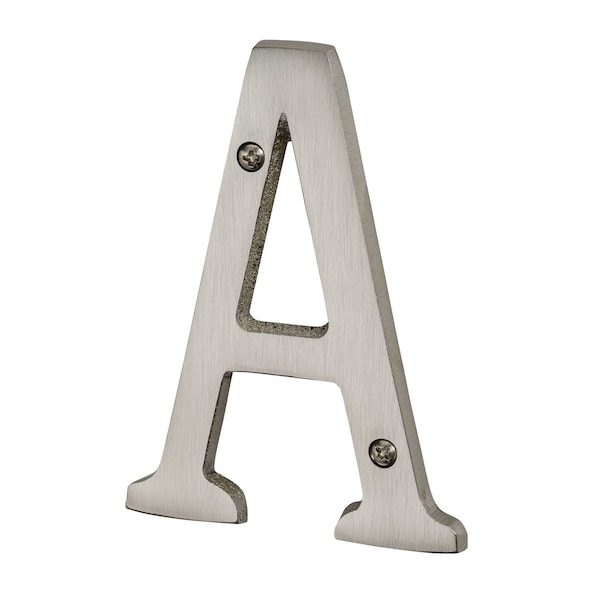 Pamex 4in Heavy Duty House Letter A Satin Nickel Finish - DD074SASN