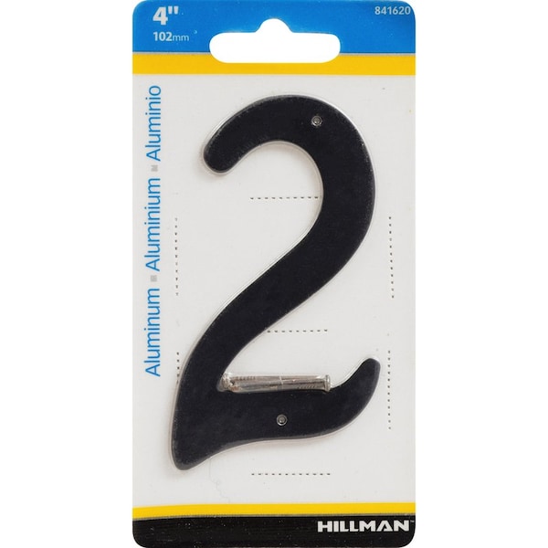 Hillman HILLMAN 4 in. Black Aluminum Nail-On Number 2 1 pc - 841620