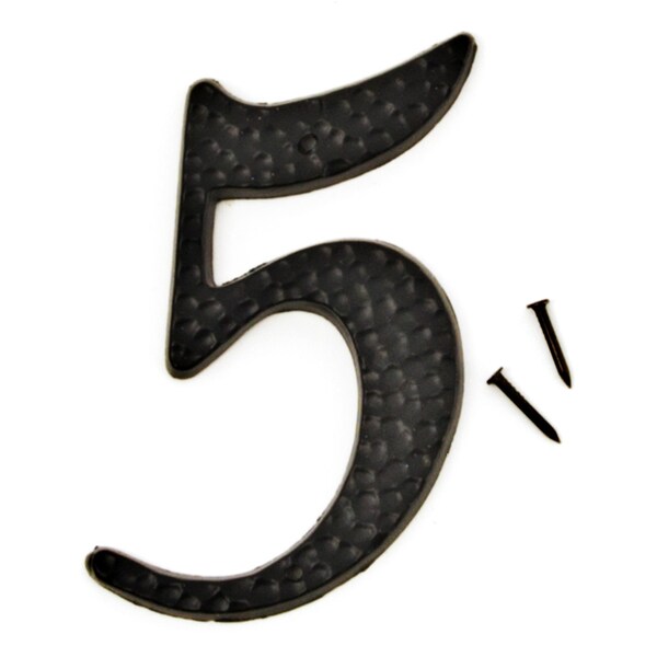 Hy-Ko 3In Black Aluminum Number 5, 10PK - A20105