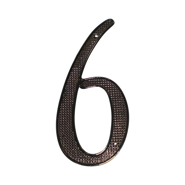 Pamex 4in Zinc Nail On House Number # 6 Matte Black Finish - DD07406BL
