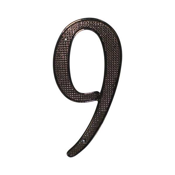 Pamex 4in Zinc Nail On House Number # 9 Matte Black Finish - DD07409BL