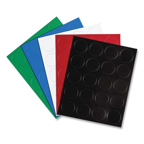 U Brands Heavy-Duty Board Magnets, Circles, Red, 0.75", PK20 - 5145U0-120