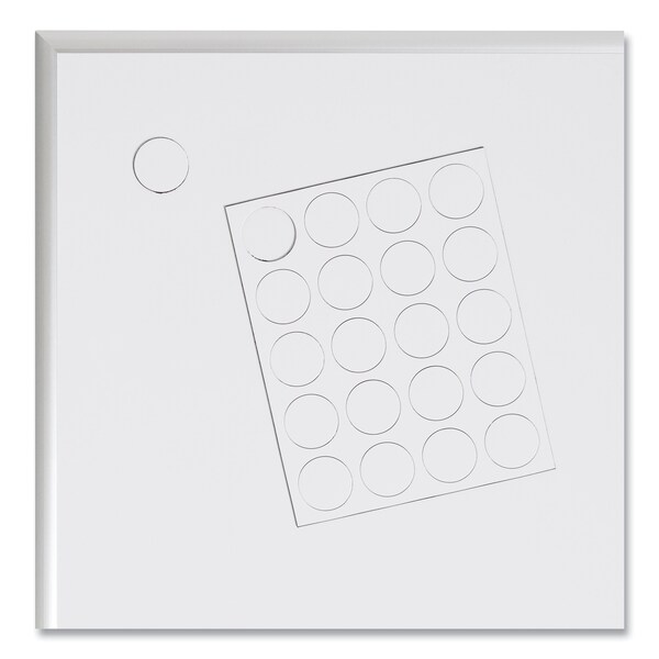 U Brands Heavy-Duty Board Magnets, Circles, White, 0.75", PK20 - 5147U0-120