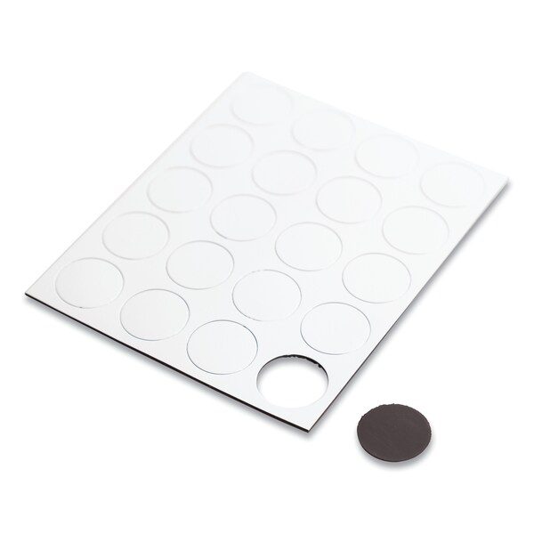 U Brands Heavy-Duty Board Magnets, Circles, White, 0.75", PK20 - 5147U0-120