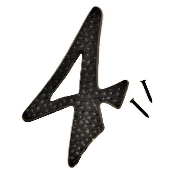 Hy-Ko 3In Black Aluminum Number 4, 10PK - A20104