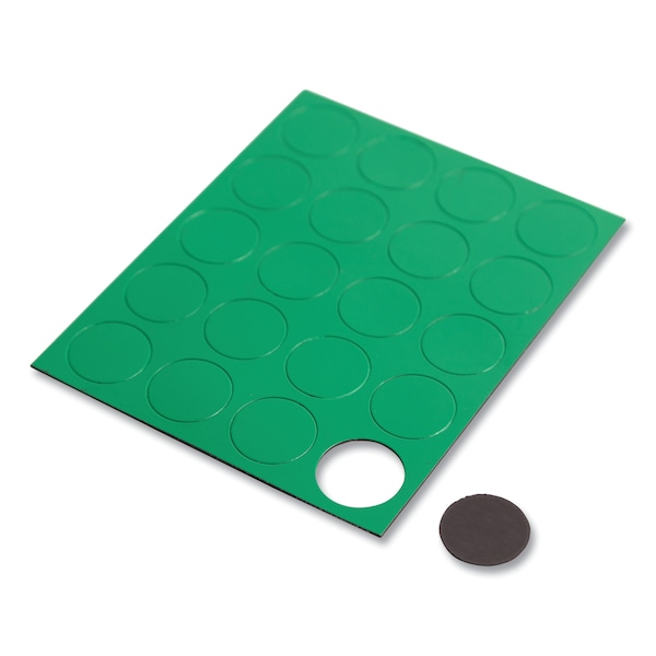 U Brands Heavy-Duty Board Magnets, Circles, Green, 0.75", PK20 - 5144U0-120
