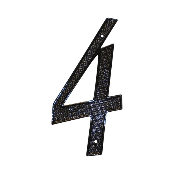 Pamex 4in Zinc Nail On House Number # 4 Matte Black Finish - DD07404BL