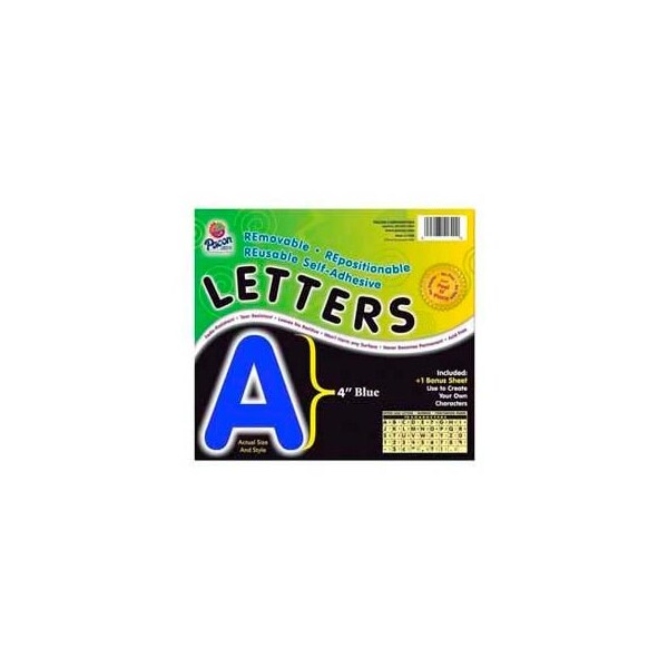 Pacon Corporation Pacon 4 Self-Adhesive Letters, Blue, 78 Characters/Pack - 51623