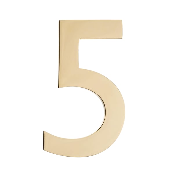 Architectural Mailboxes Brass 5 inch Floating House Number Polished Brass 5 - 3585PB-5