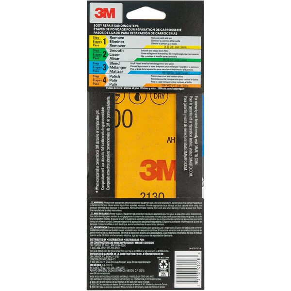 3M Wetordry Sandpaper 03018, 3-2/3 in x 9 in, 400 Grit, 5/Pack, 20PK - 3018