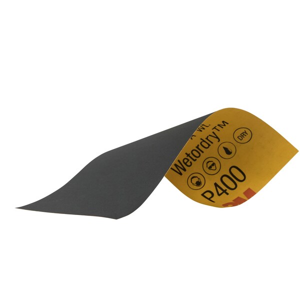 3M Wetordry Sandpaper 03018, 3-2/3 in x 9 in, 400 Grit, 5/Pack, 20PK - 3018