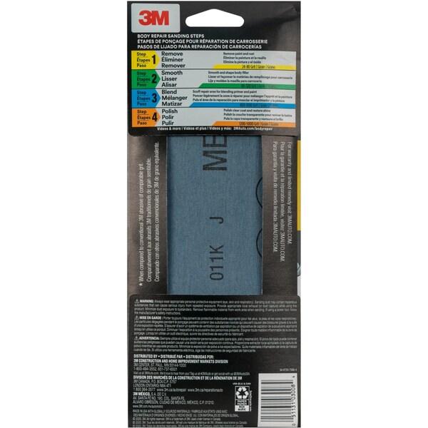 3M Emery Cloth Assort 03008, 3-2/3 in x 9 in, 6 Sheet/Pack, 20PK - 3008