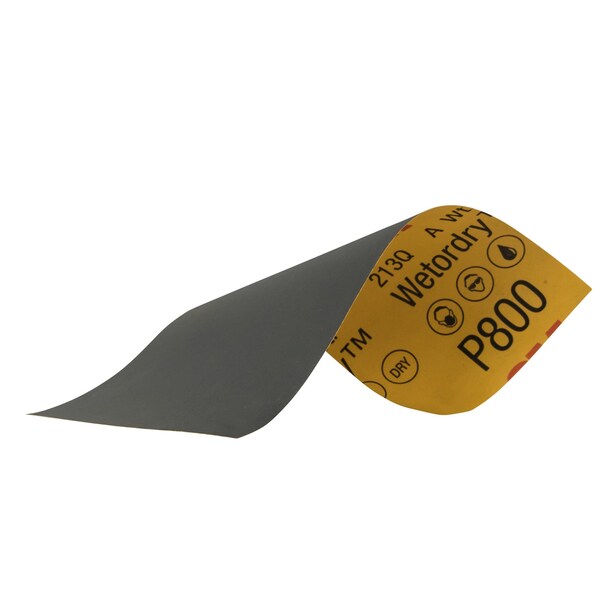 3M Wetordry Sandpaper 03022, 3-2/3 in x 9 in, 800 Grit, 5/Pack, 20PK - 3022