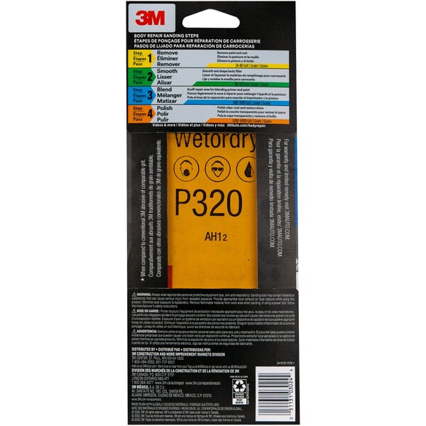 3M Wetordry Assorted 03024, 3-2/3 in x 9 in, 5/Pack, 20PK - 3024