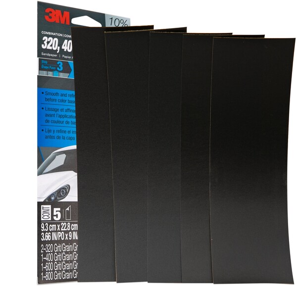 3M Wetordry Assorted 03024, 3-2/3 in x 9 in, 5/Pack, 20PK - 3024