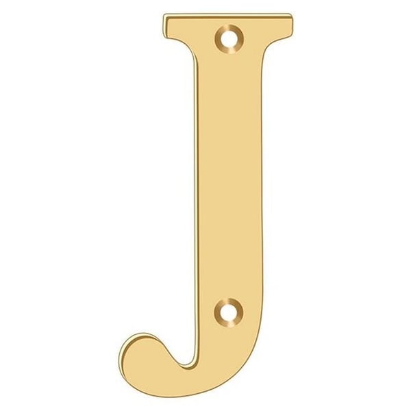 Deltana Residential Letter J Lifetime Brass 4" - RL4J-CR003