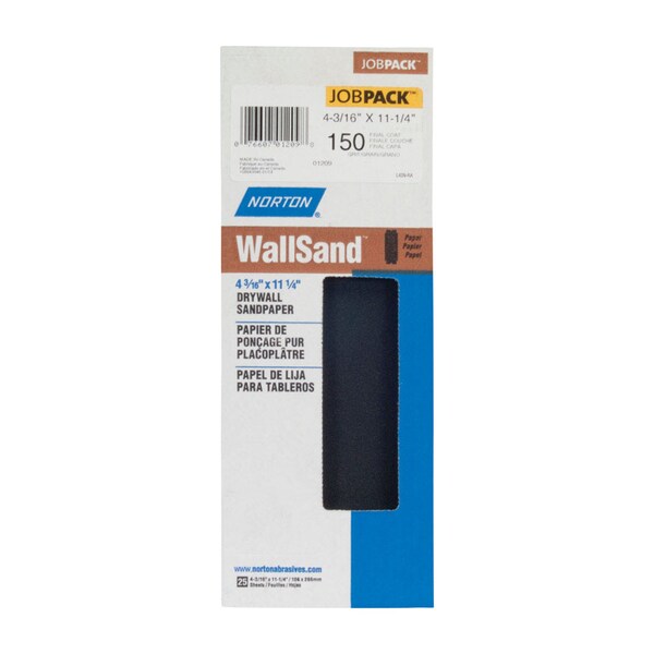 Norton Abrasives Norton WallSand 11-1/4 in. L X 4-3/16 in. W 150 Grit Silicon Carbide Drywall Sanding Sheet 25 pk - 7660701209