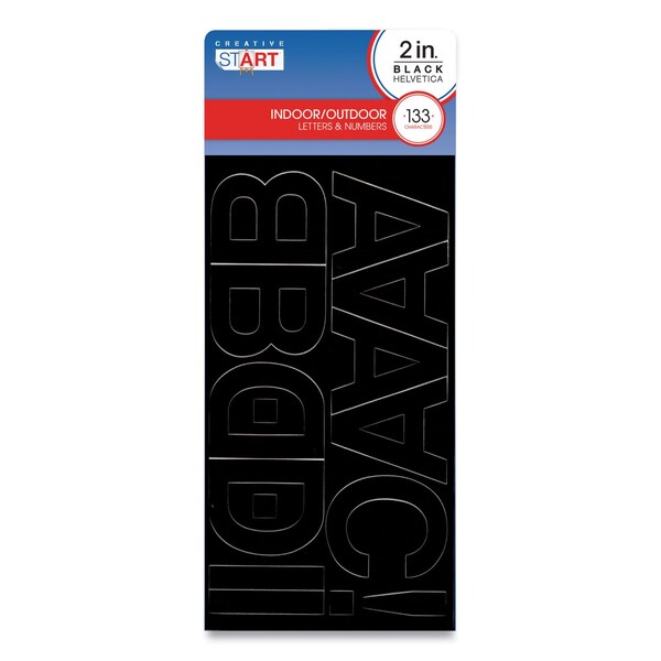 Cosco Letters, Numbers and Symbols, Self Adhesive, Black, 2inh, 133 Characters - 098139