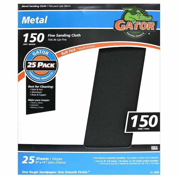 Gator Grit Gator 11 in. L X 9 in. W 150 Grit Emery Waterproof Sandpaper 1 pk - 3290