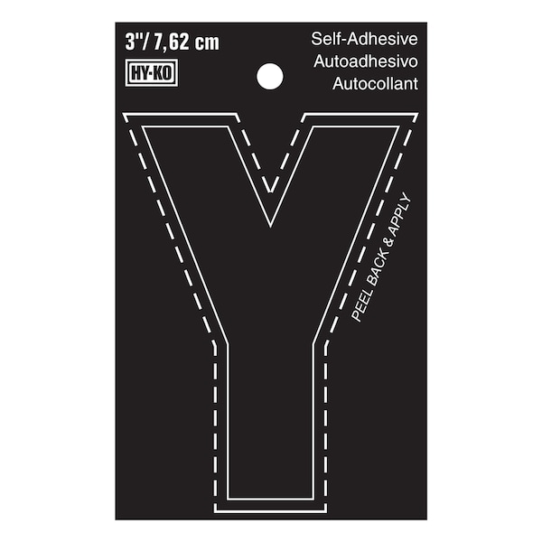 Hy-Ko 3In Black Vinyl Letter Y, 10PK - A30435