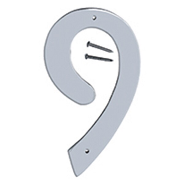 Hy-Ko 4 In Satin Nickel Finish Number 9, 10PK - A31209