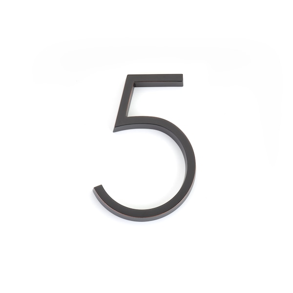 Emtek 7in Modern # 5 House Number Oil Rubbed Bronze Finish - 2835US10B
