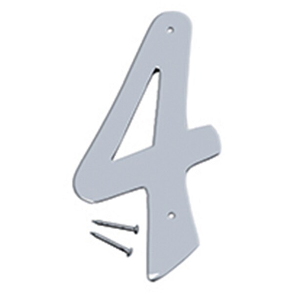 Hy-Ko 4 In Satin Nickel Finish Number 4, 10PK - A31204
