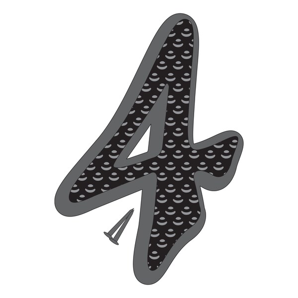 Hy-Ko 4.5In Black Zinc Number 4, 10PK - A20261