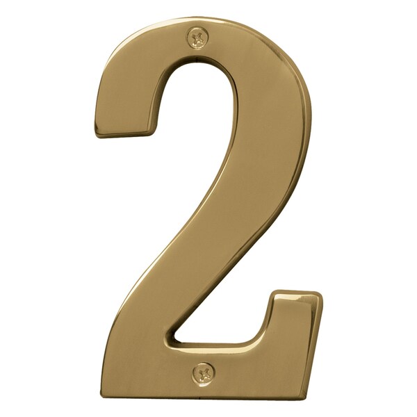 Hy-Ko 5In Polished Brass Number 2, 3PK - A31022