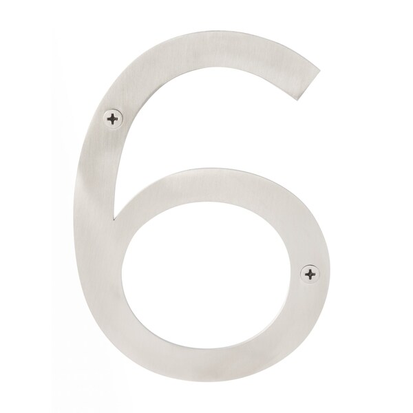 Sure-Loc Hardware Sure-Loc Hardware Stainless Steel House Number, 6, No. 6, Satin Stainless - HNSS6-6 SS