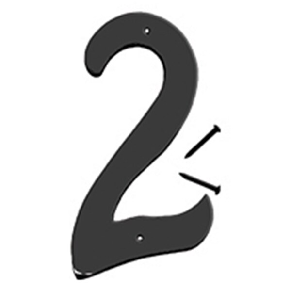 Hy-Ko 4 In Satin Black Finish Number 2, 5PK - A31302