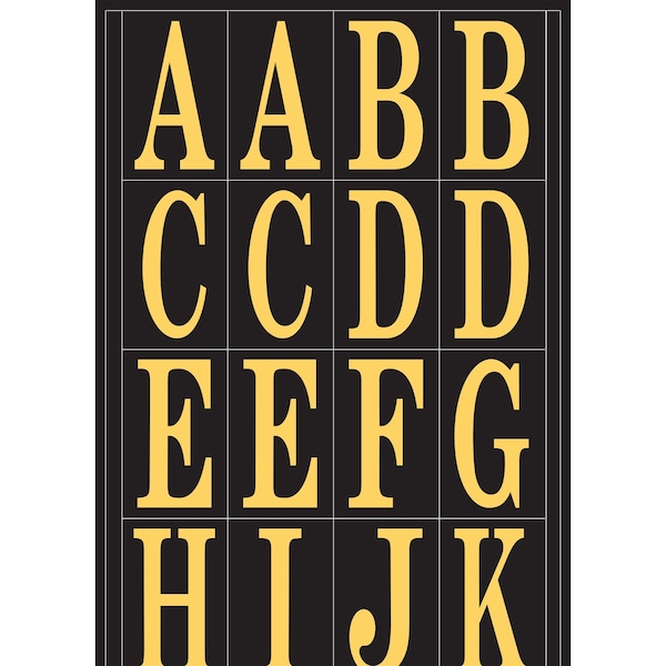 Hy-Ko 2In Black/Gold Letters, 10PK - A02102