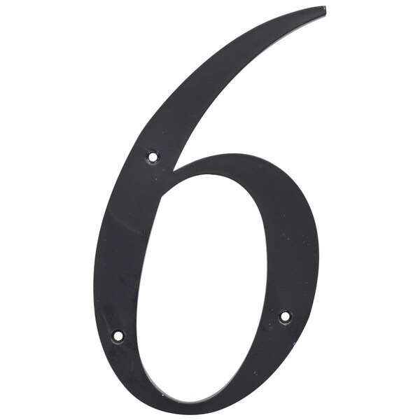 Ornatus Outdoors 6 in. Nail-On Black Plastic House Number - 6 - OR3517041