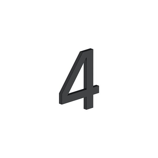Deltana 4 House Number 4 with Risers Black Finish - RNE-4U19