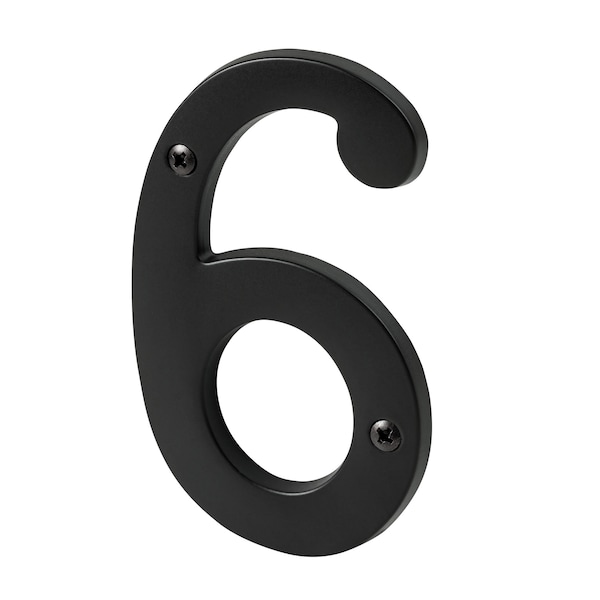 Pamex 4in Heavy Duty House Number # 6 Matte Black Finish - DD074S6BL