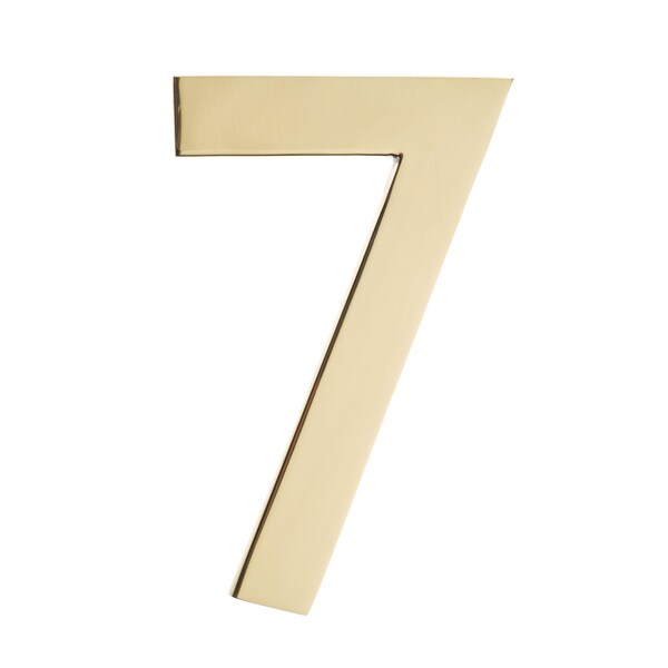 Architectural Mailboxes Brass 5 inch Floating House Number Polished Brass 7 - 3585PB-7