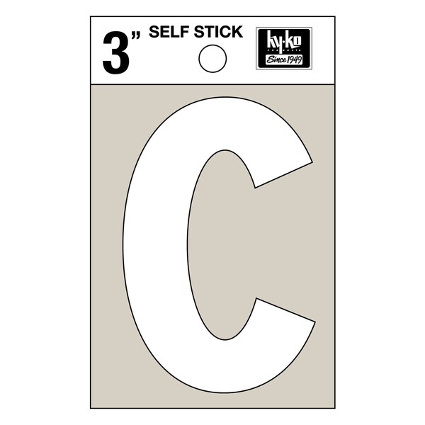 Hy-Ko 3In White Vinyl Letter C, 10PK - A30513