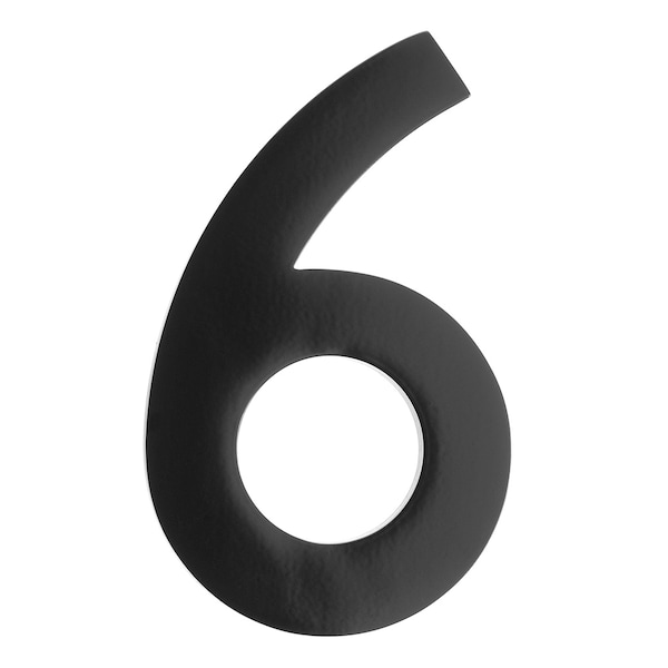 Architectural Mailboxes Brass 5 inch Floating House Number Black 6 - 3585B-6