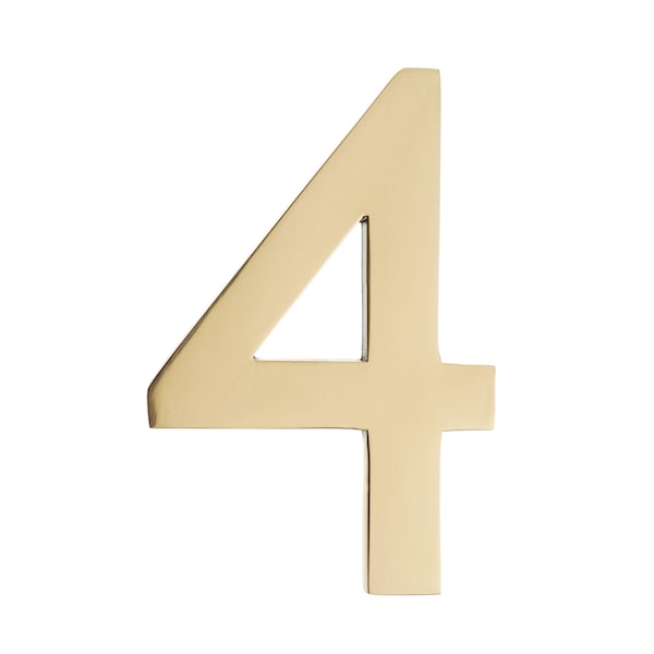 Architectural Mailboxes Brass 5 inch Floating House Number Polished Brass 4 - 3585PB-4