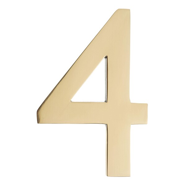 Architectural Mailboxes Brass 5 inch Floating House Number Polished Brass 4 - 3585PB-4