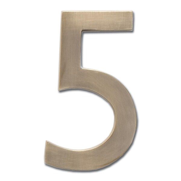 Architectural Mailboxes Brass 5 inch Floating House Number Antique Brass 5 - 3585AB-5