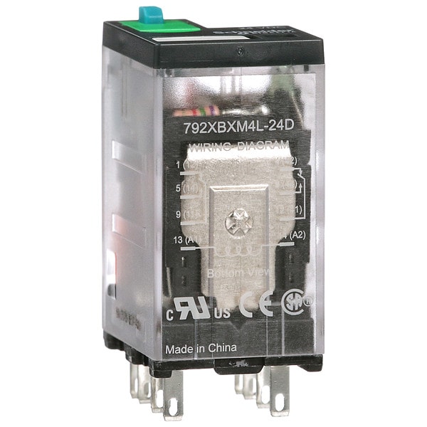Relevador de propósito general Schneider Electric, 24V DC bobina volts, cuadrado, 8 pines, DPDT - 792XBXM4L-24D
